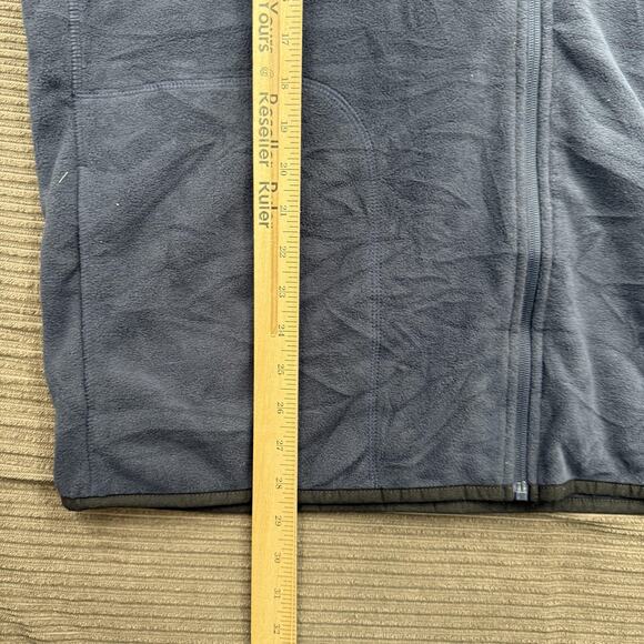 IZOD Polar Fleece Vest Mens XL Midnight Blue Performance Zip Pocket Sherpa Trim - Picture 5 of 11